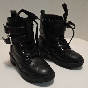 XOXO Kids Black Lace-Up Boots